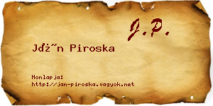 Ján Piroska névjegykártya