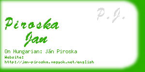 piroska jan business card