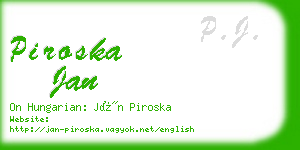 piroska jan business card